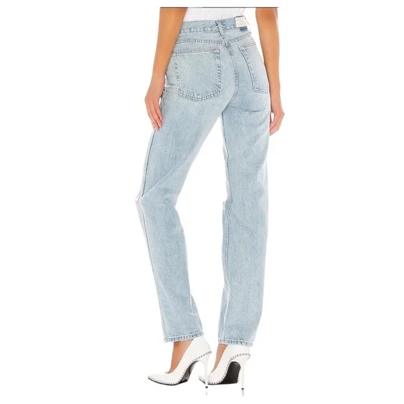 Re/Done x Levis 90s Relaxed Straight Jeans‎ Womens 25 Light Blue Distressed